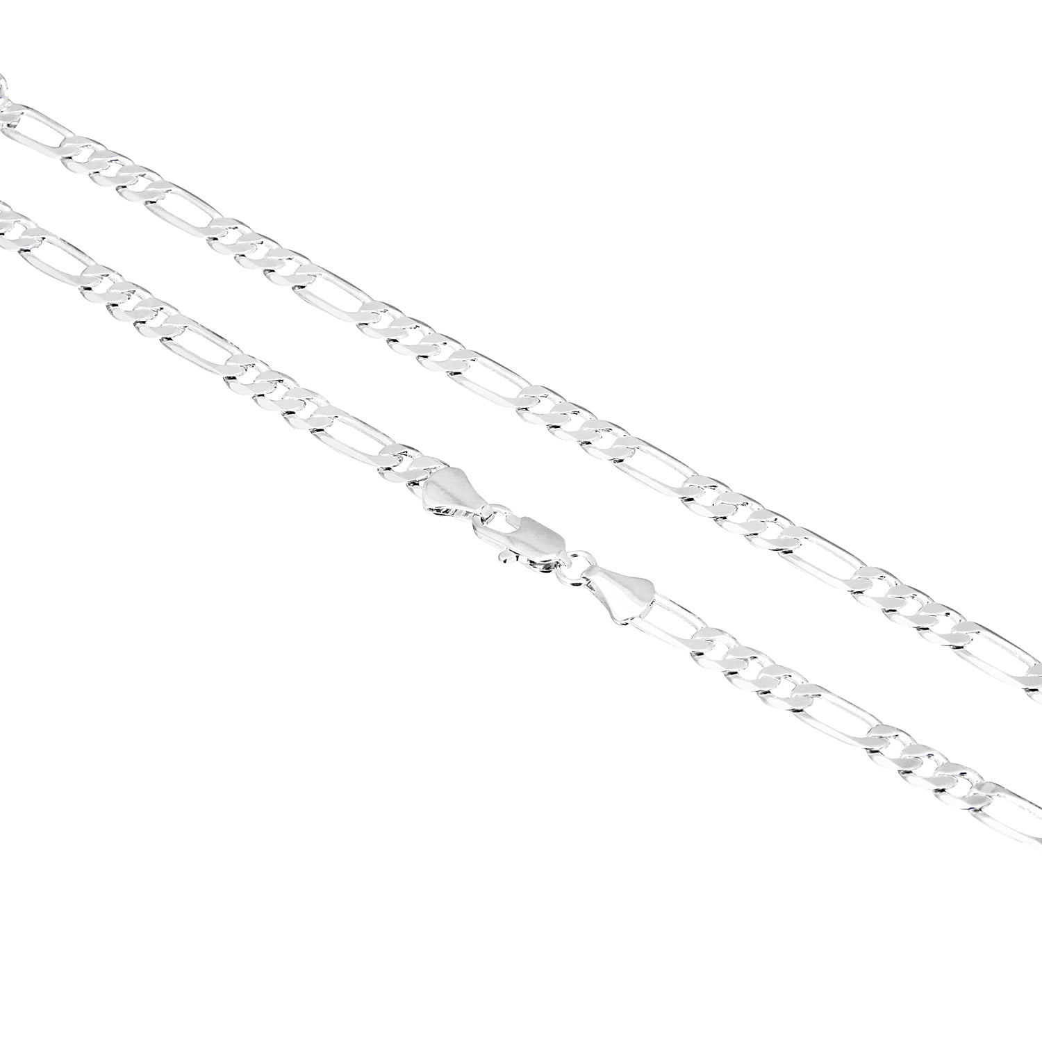925 24 inches Silver Plated Imported Quality Figaro Chain for Men