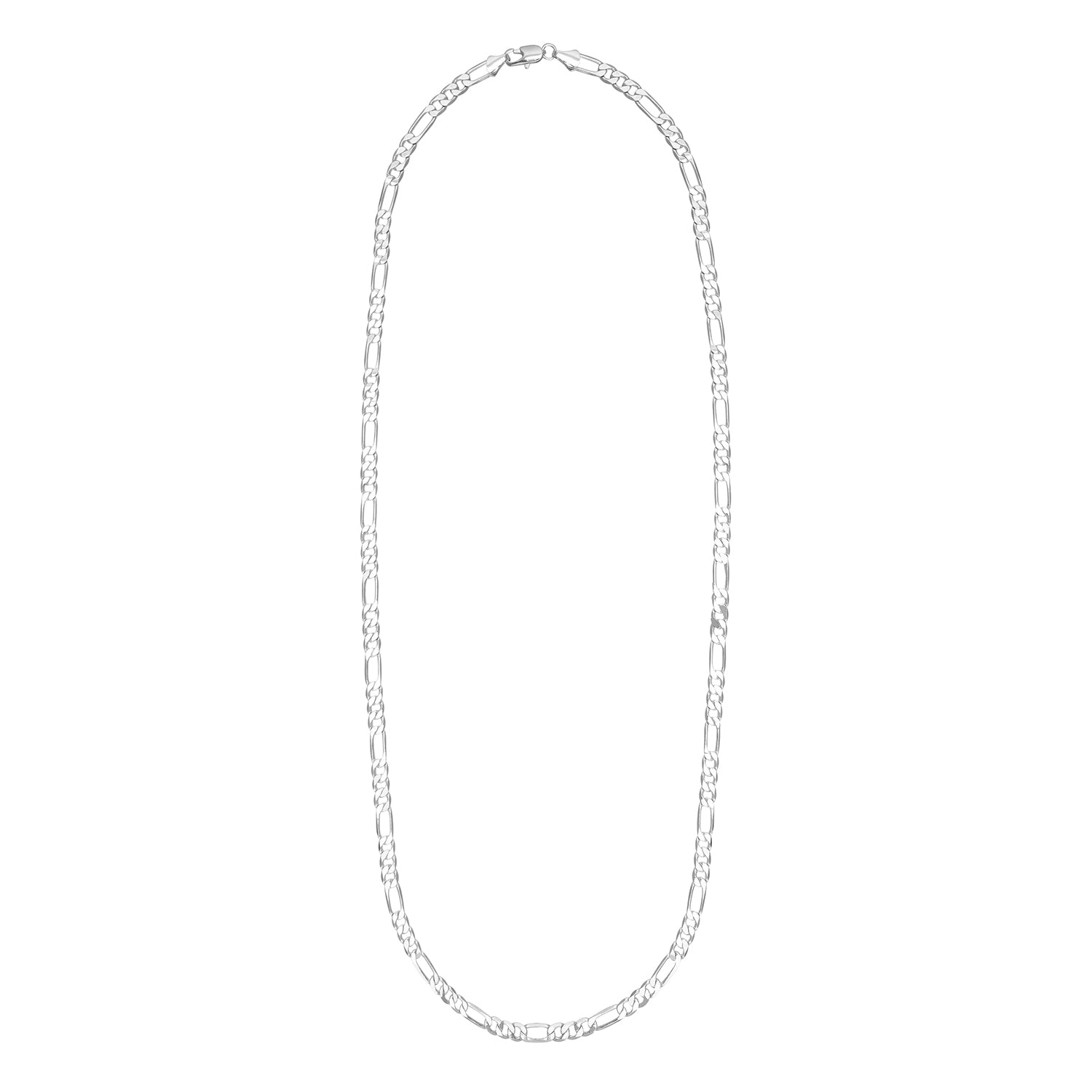 925 24 inches Silver Plated Imported Quality Figaro Chain for Men & Women (SJ_2126) - Shining Jewel