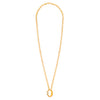 14K 24 inches Flat  Gold Plated Imported Quality Mariner Link Chain with Elegant Pendant for Women (SJ_2130)