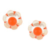 Orange Double Pearl Stud Earring (SJ_214)