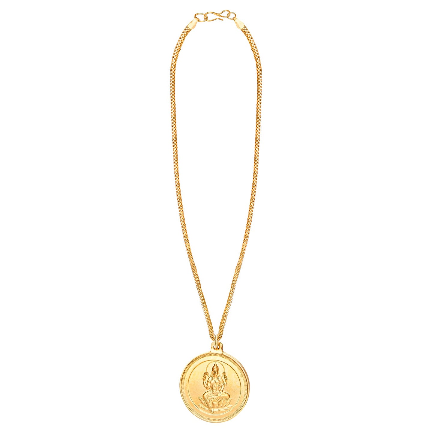 24K gold Plated Lakshmi Coin Pendant and Necklace (SJ_2162)