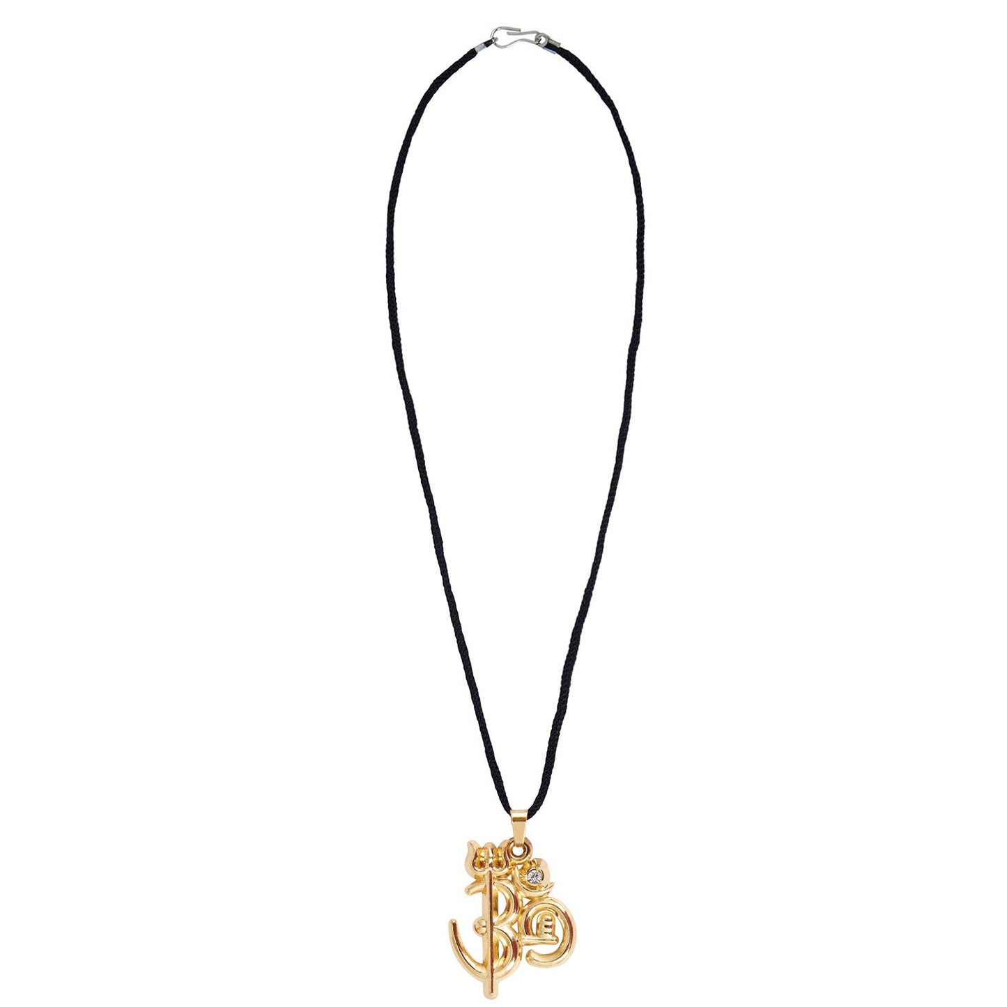 24K Gold Om Pendant Necklace with Trishul and Shivling for Men (SJ_2163)