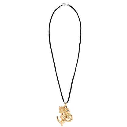 24K Gold Om Pendant Necklace with Trishul and Shivling for Men (SJ_2163)