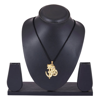 24K Gold Om Pendant Necklace with Trishul and Shivling for Men (SJ_2163)