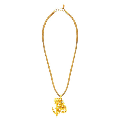 Mahadev Om Trishul Shiva Gold Unisex Pendant (SJ_2165)