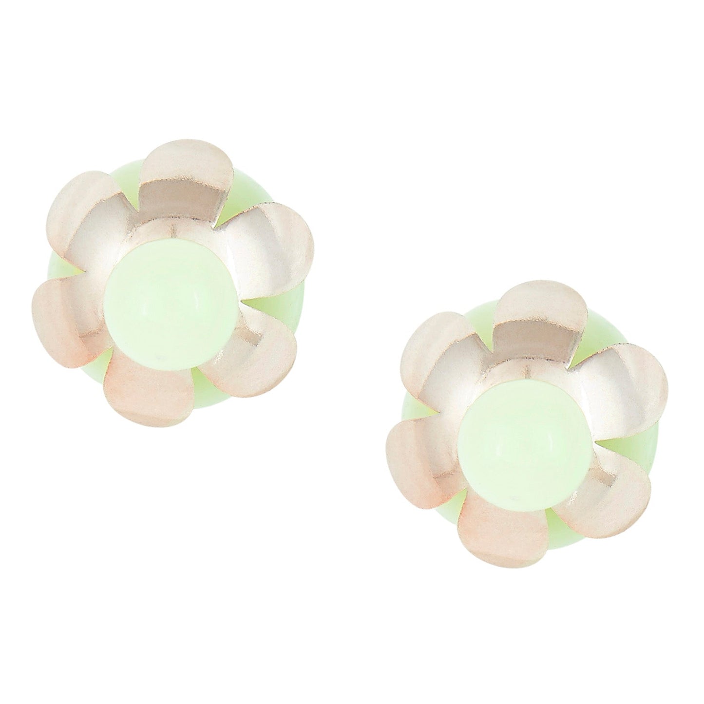 Lime Green Double Pearl Stud Earring (SJ_216)