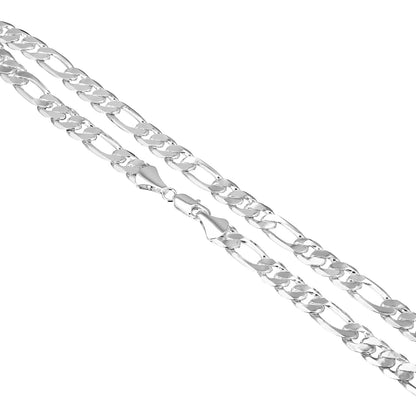 925 24 inches Silver Plated Imported Quality Figaro Chain for Men & Women (SJ_2185) - Shining Jewel
