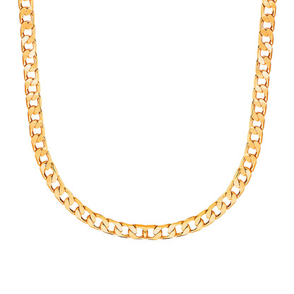 24K 24 inches Gold Plated Imported Quality Cuban Link Chain for Men & Women (SJ_2186) - Shining Jewel