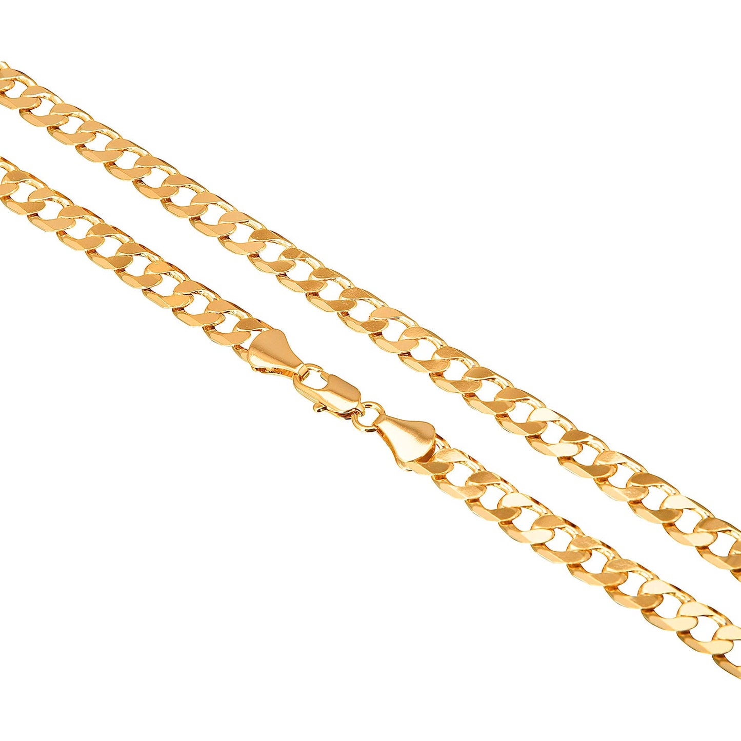 24K 24 inches Gold Plated Imported Quality Cuban Link Chain for Men & Women (SJ_2188) - Shining Jewel