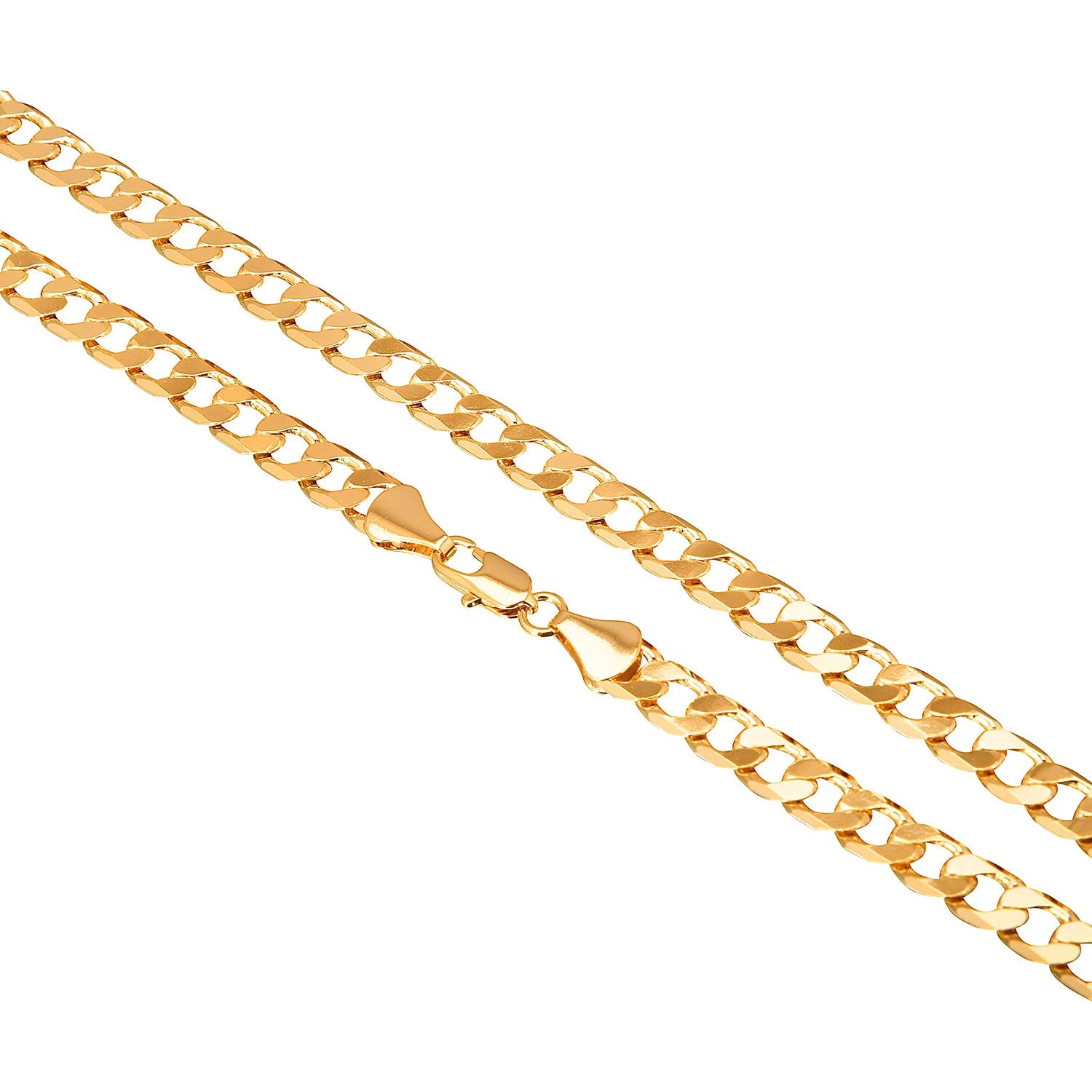 24K 24 inches Gold Plated Imported Quality Cuban Link Chain for Men & Women (SJ_2188) - Shining Jewel