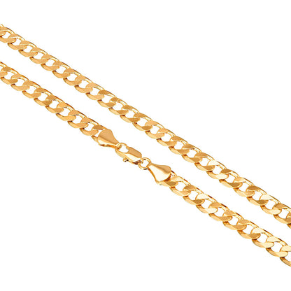 24K 24 inches Gold Plated Imported Quality Cuban Link Chain for Men & Women (SJ_2188) - Shining Jewel