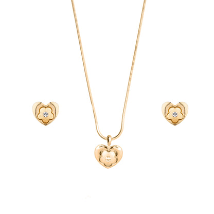 24K Imported Gold Plated Heart Pendant Set for women (SJ_2192)