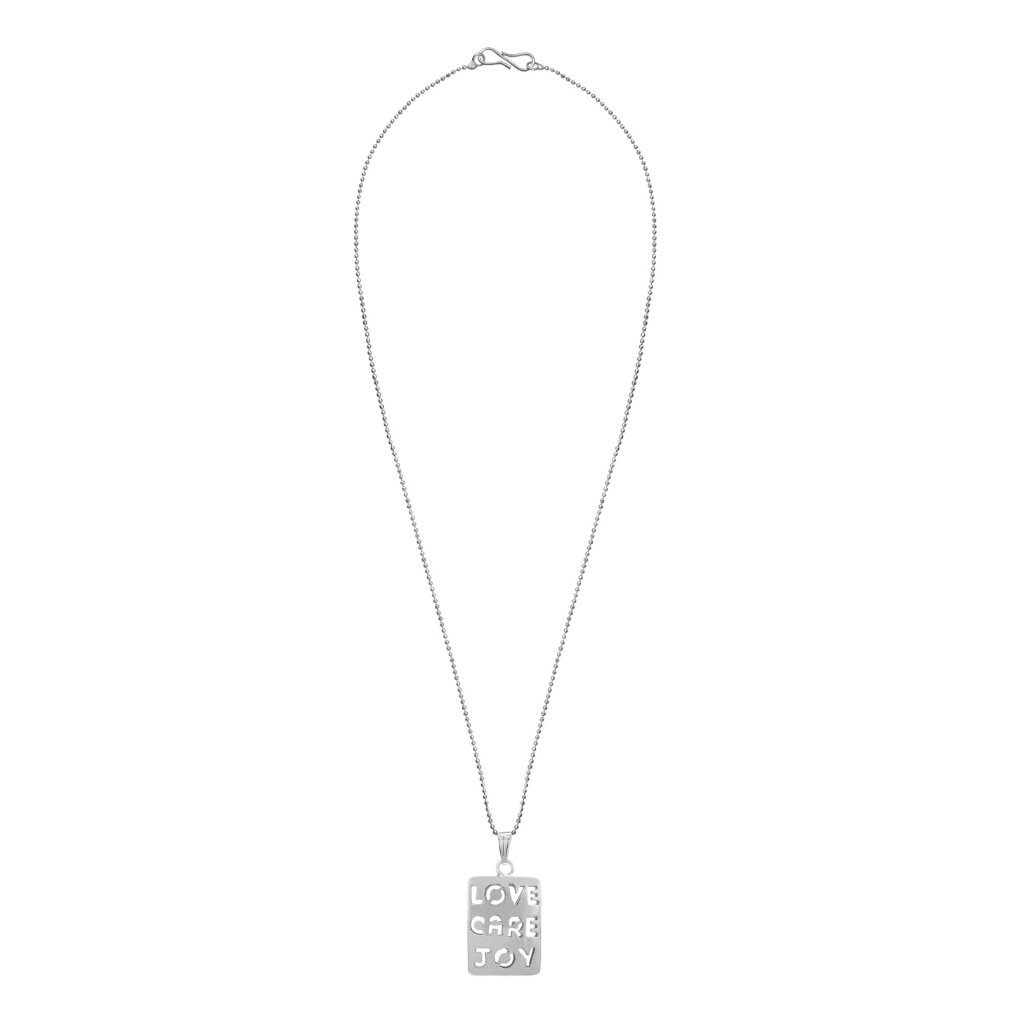 Silver & Rhodium Being Human Pendant with Chain (SJ_2199)