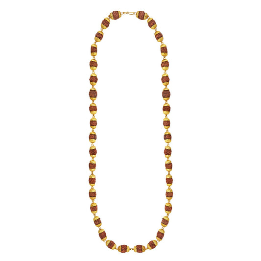 24K Gold Plated Unisex Rudraksha Mala (SJ_2213)