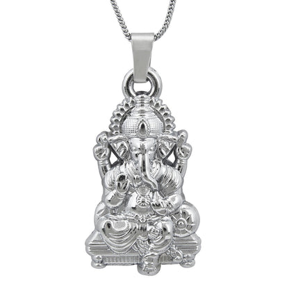 Ganesha Silver Unisex Pendant (SJ_2217)