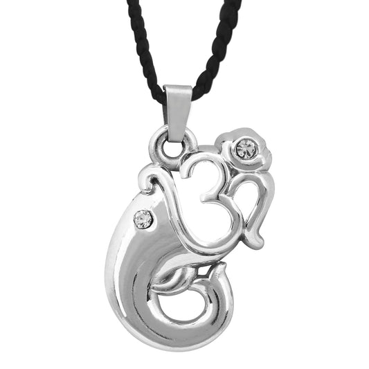 Om Ganesha Silver Unisex Pendant (SJ_2220)