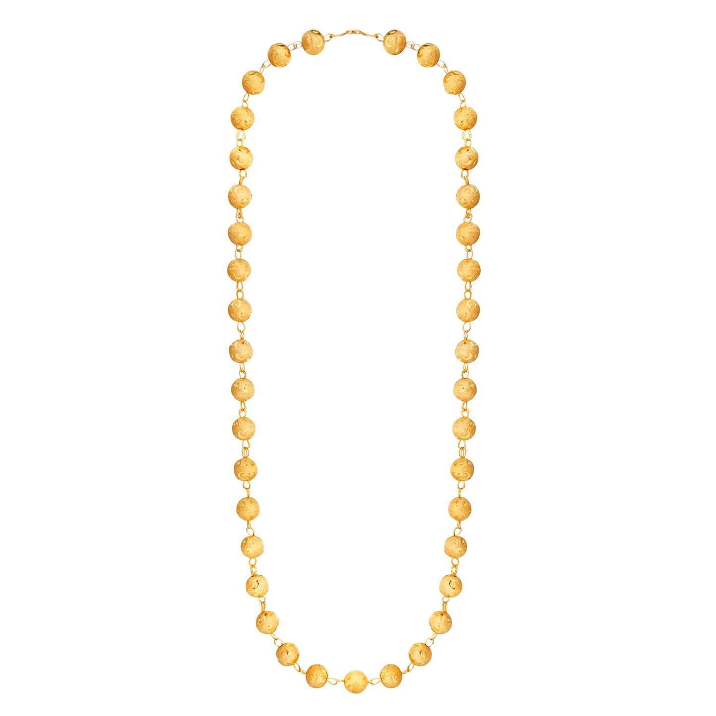 24K Gold Plated Ball Chain Mala For Women (SJ_2229)