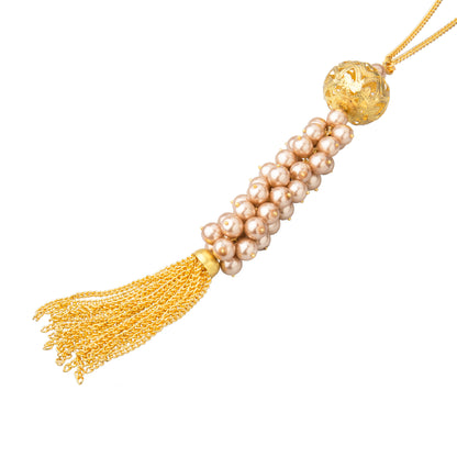 Gold Plated Long Fancy Party Necklace For Women (SJ_2230)