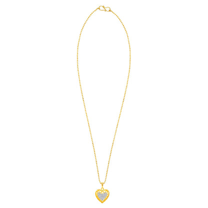 Gold Plated Double Heart Pendant With Chain (SJ_2239)