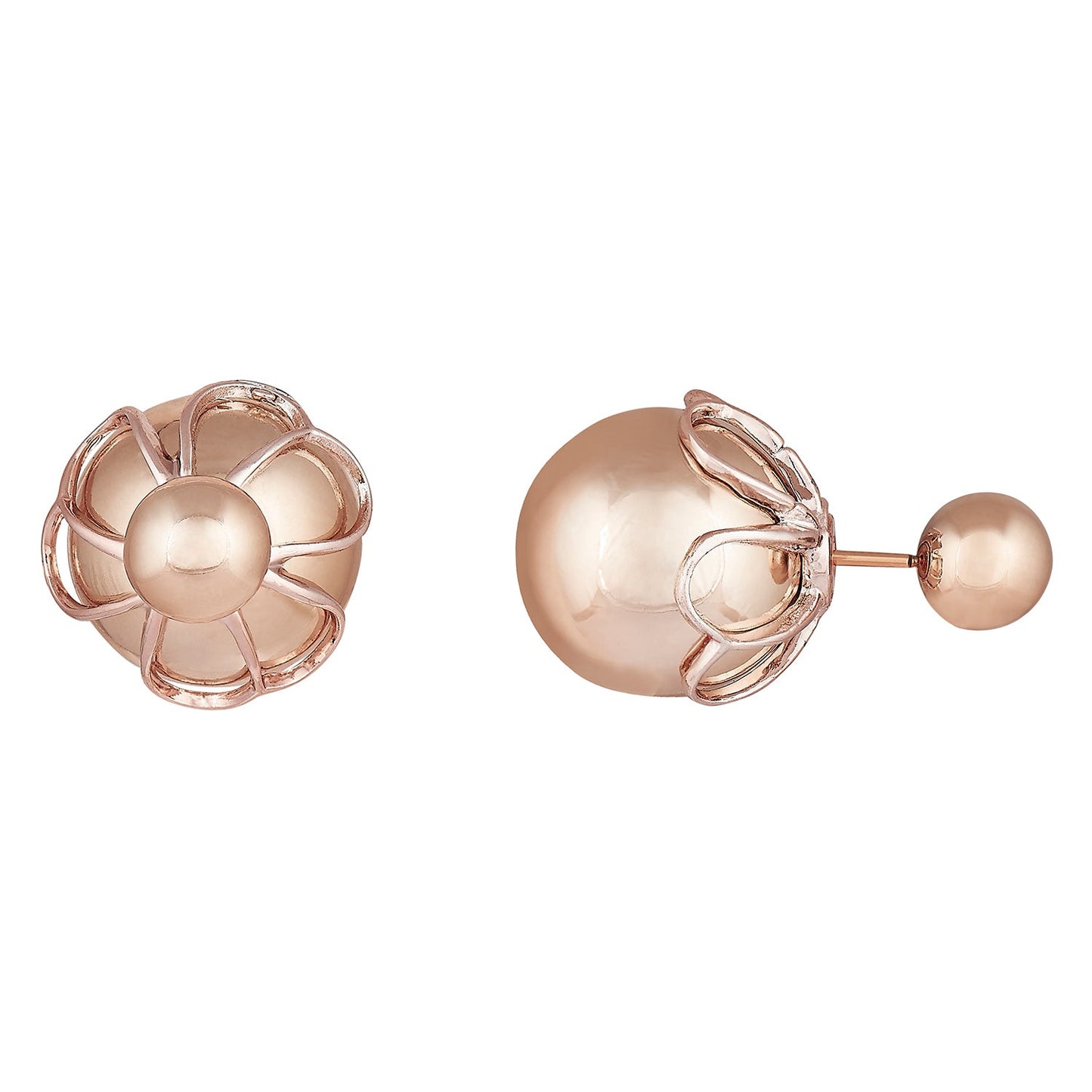 Metallic  Double Pearl Bubble Studs Earring (SJ_223)