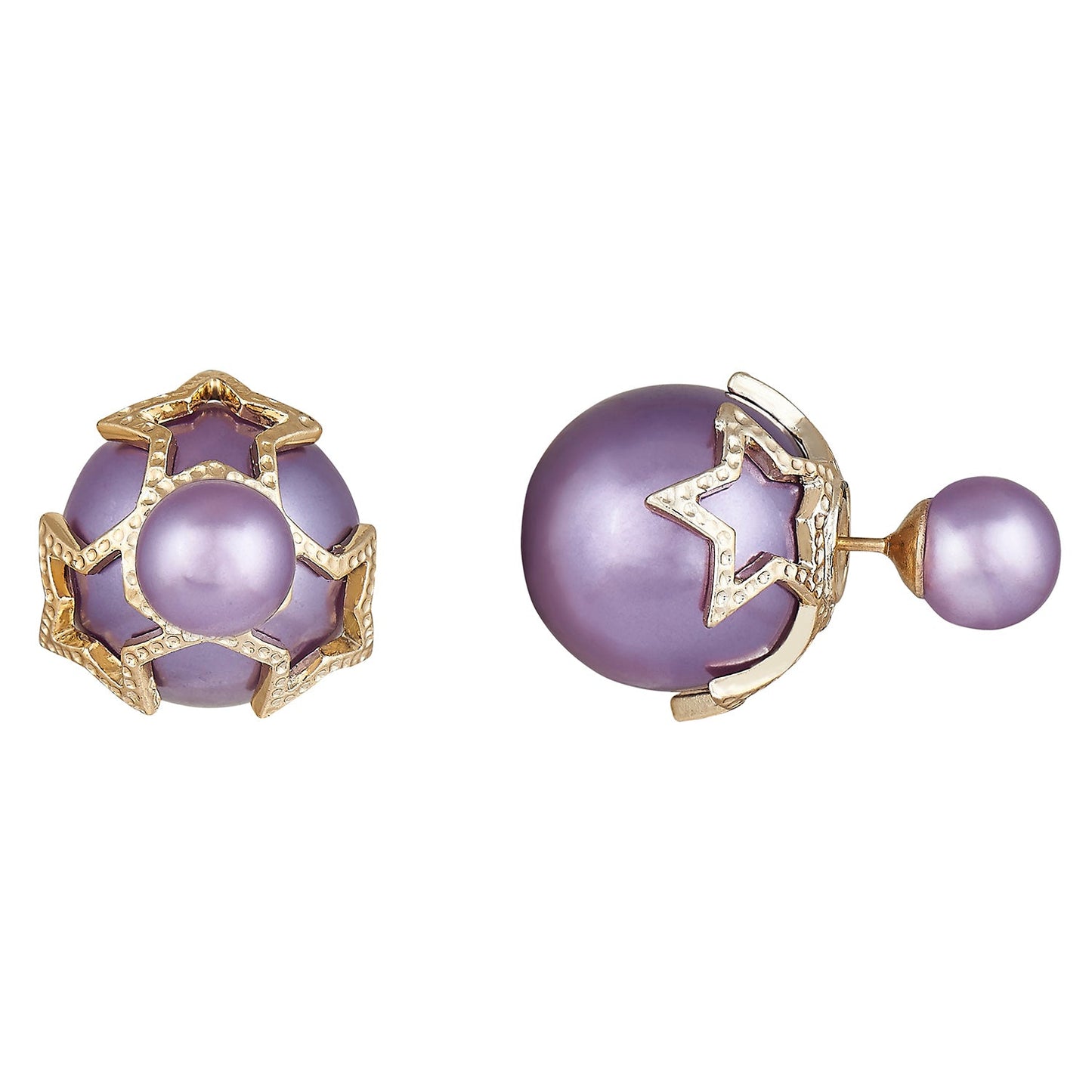 Metallic  Double Pearl Bubble Studs Earring (SJ_226)