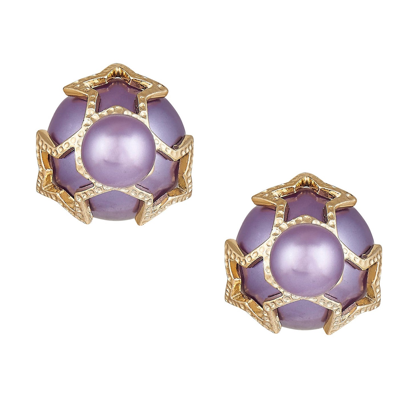 Metallic  Double Pearl Bubble Studs Earring (SJ_226)