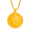 24K Gold Plated Ganesha Coin Pendant and Necklace (SJ_2276)