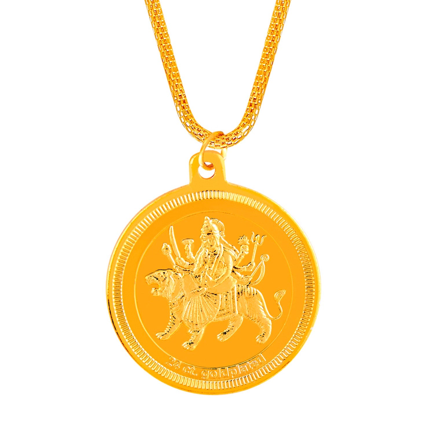24K Gold Plated Sai Baba Coin Pendant and Necklace (SJ_2279
