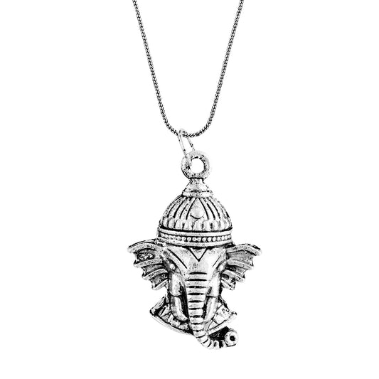 Ganesha Silver Unisex Pendant (SJ_2282)