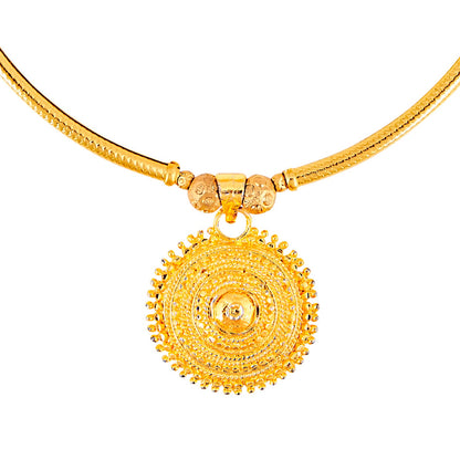 24K Gold Plated Traditional Thushi Pipe Necklace For Women (SJ_2295)