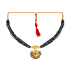 24K Gold Plated Traditional  Black Beads Thushi Mangalsutra Necklace For Women (SJ_2299)
