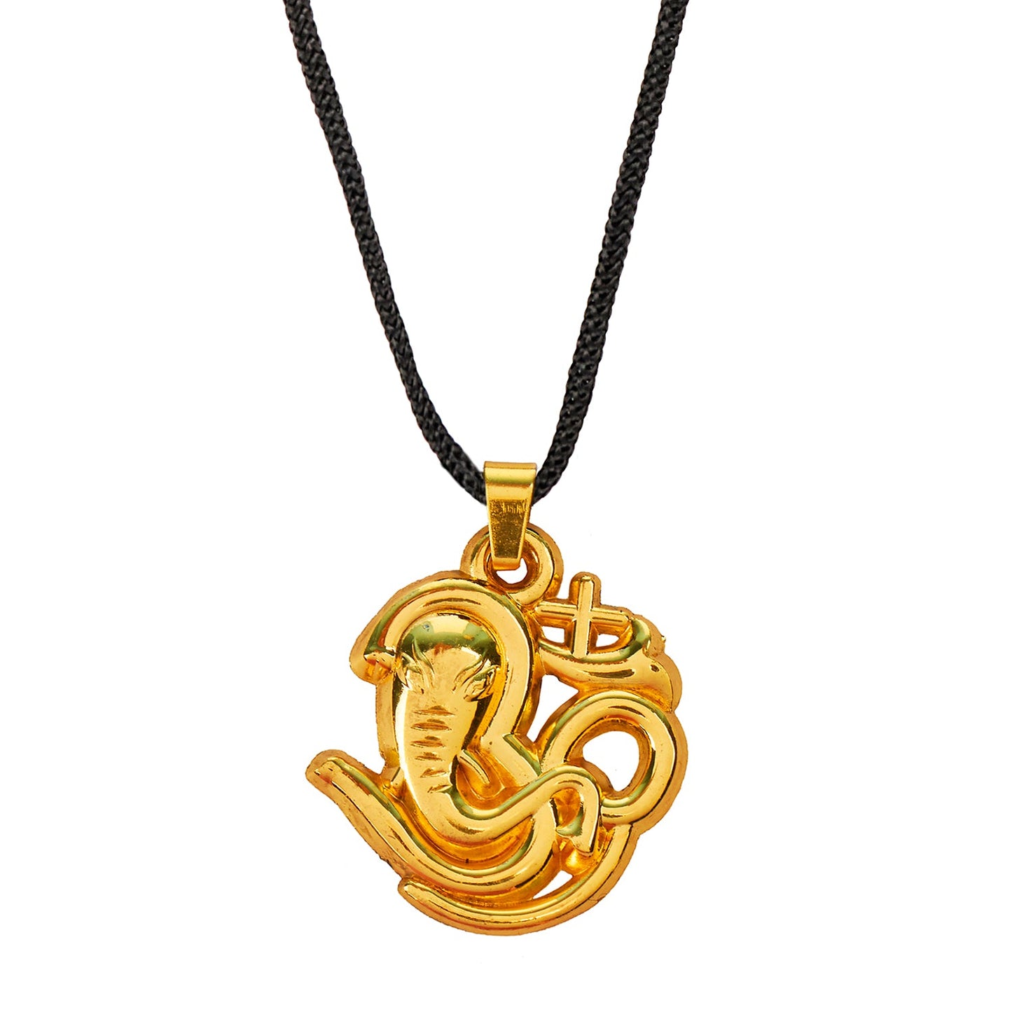 Gold Pendant Necklace With Om Ganesh For Men (SJ_2326) – Shining Jewel