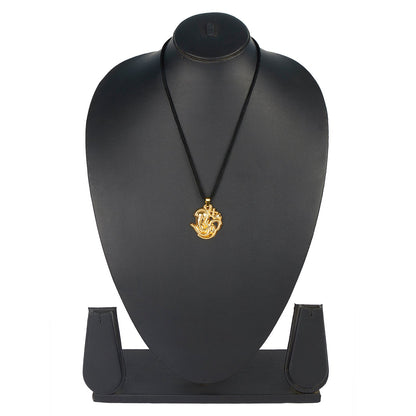 Gold Pendant Necklace With Om Ganesh For Men (SJ_2326)