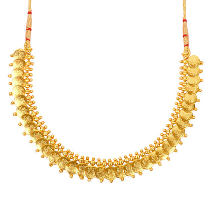 22K Traditional Gold Coin Necklace Set (SJ_2329)