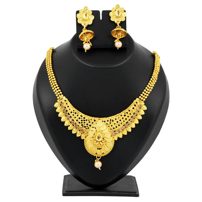 22K Traditional Gold Necklace Set (SJ_2331)