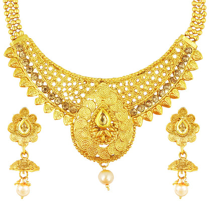 22K Traditional Gold Necklace Set (SJ_2331)