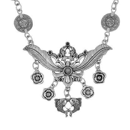 925 German Silver Bohemian Gypsy Coin Necklace Set For Women (SJ_2337)