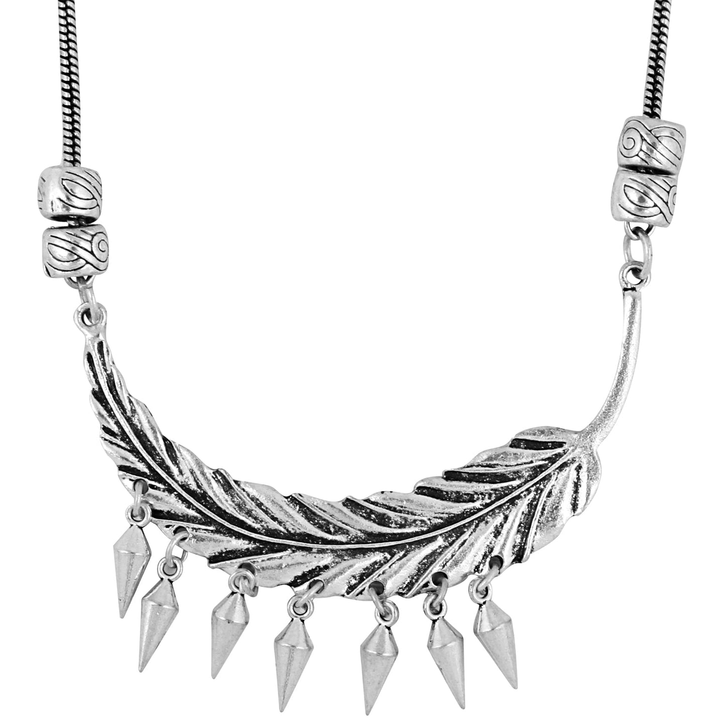 925 German Silver Oxidised Bohemian Gypsy Necklace Set For Women (SJ_2343)