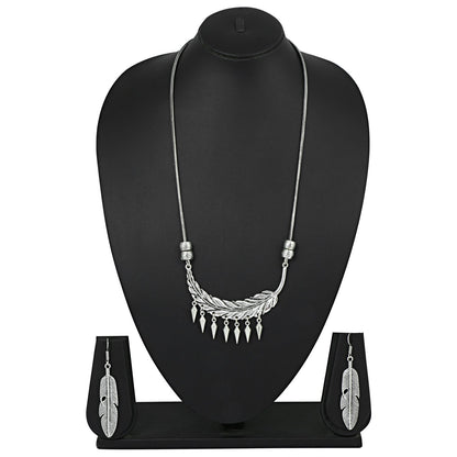 925 German Silver Oxidised Bohemian Gypsy Necklace Set For Women (SJ_2343)