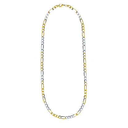 20 inches Stainless Steel Two Tone Plated Imported Quality Figaro Chain for Men & Women (SJ_2348)