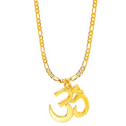 24K Gold Plated Om Pendant Necklace for Men (SJ_2357)