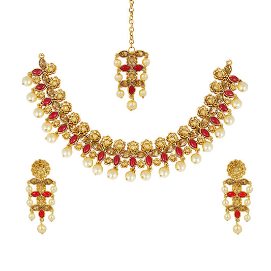 22K Traditional Gold Complete Full Jewellery Necklace Set for Women (SJ_2358)