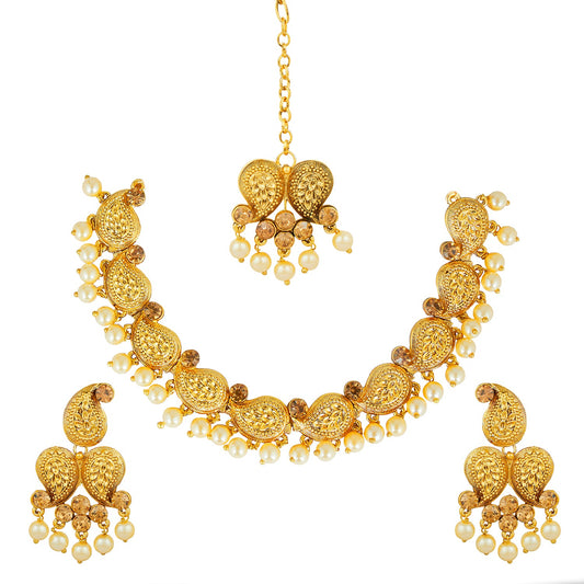 22K Traditional Gold Complete Full Jewellery Necklace Set for Women (SJ_2359)