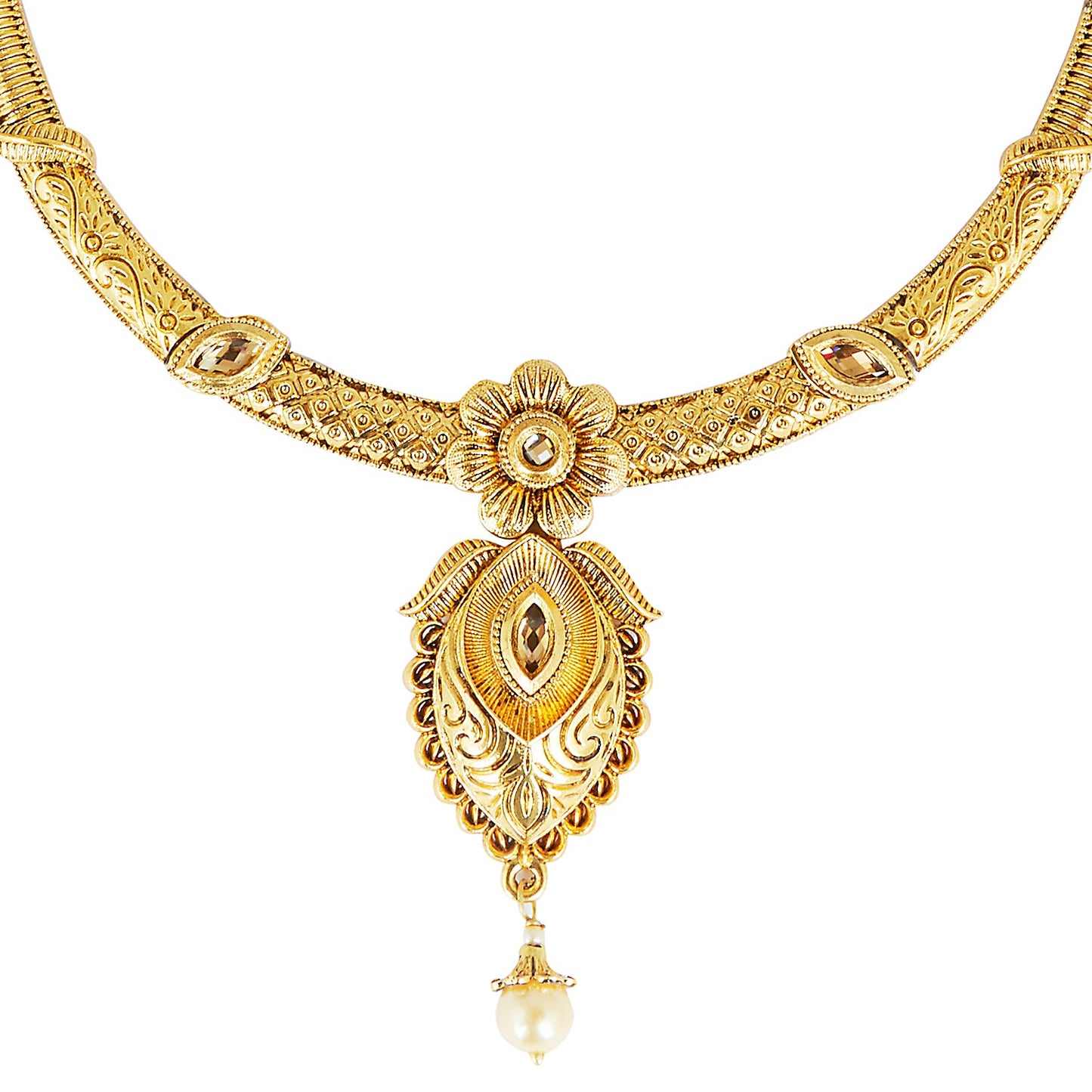 22K Traditional Gold Complete Full Jewellery Necklace Set for Women (SJ_2361)