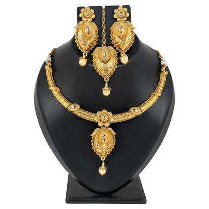 22K Traditional Gold Complete Full Jewellery Necklace Set for Women (SJ_2361)