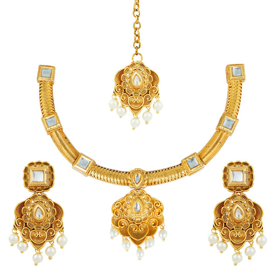 22K Traditional Gold Complete Full Jewellery Necklace Set for Women (SJ_2362)