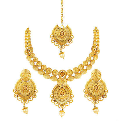 22K Traditional Gold Complete Full Jewellery Necklace Set for Women (SJ_2364)