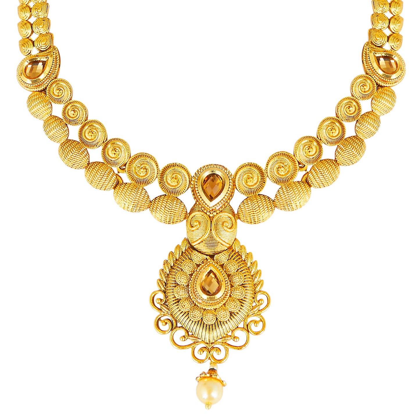 22K Traditional Gold Complete Full Jewellery Necklace Set for Women (SJ_2364)