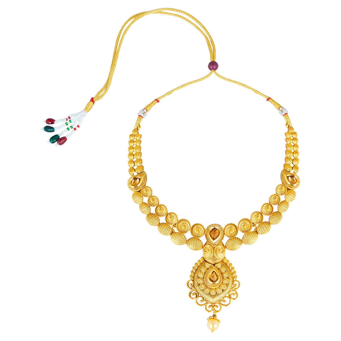 22K Traditional Gold Complete Full Jewellery Necklace Set for Women (SJ_2364)