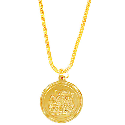 24K Gold Plated Maa Vaishno Devi Necklace For Men (SJ_2379)